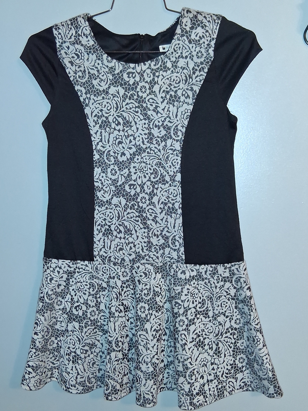 emily west Black and White Fit & Flare Dress